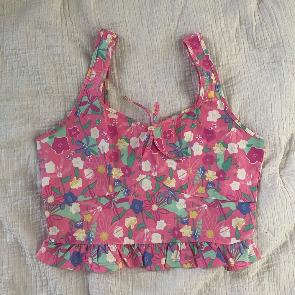 Pink floral tank